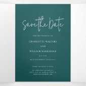 Foto's Script Modern Wedding Save The Date Kaart (Binnenkant midden)