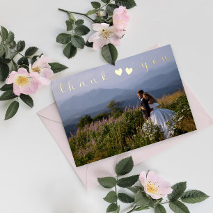 Foto's toevoegen Minimale Moderne Manuscript Wedde Folie Feestdagenkaart