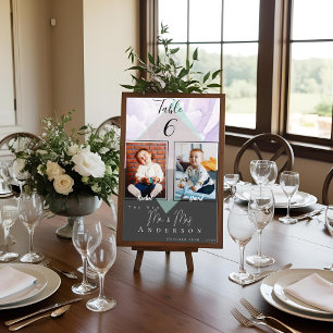 Foto's uit de kindertijd van bride en bruin Wedd Kaart