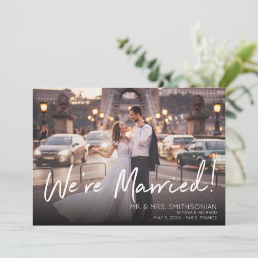 Foto's V2 Wedding & Reception Announcement Kaart (Staand voorkant)