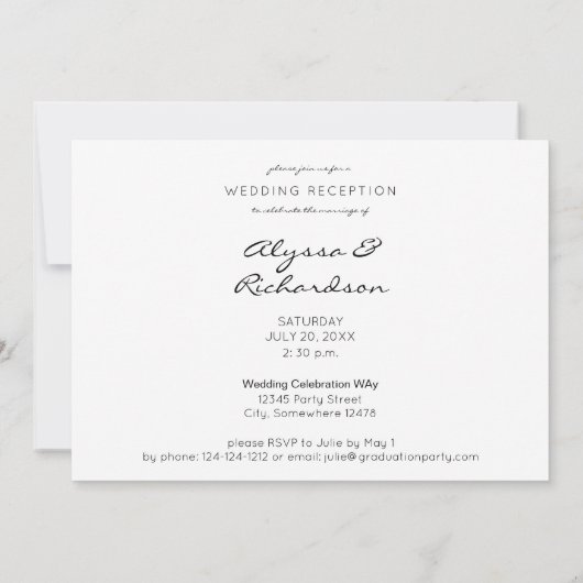 Foto's V2 Wedding & Reception Announcement Kaart (Achterkant)