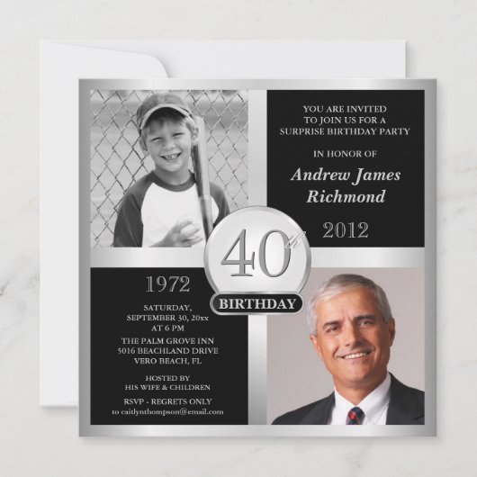 Foto's van 40e verjaardag kaart (Voorkant)