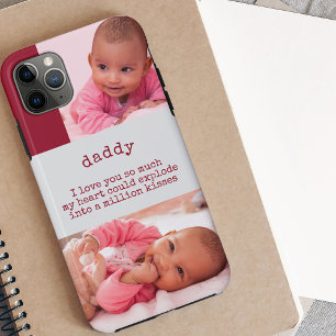 Fotos van babymeisje met schattige woorden voor pa iPhone 11 pro max hoesje