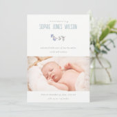 Foto's van Cute Blue Floral - Aankondiging van geb (Staand voorkant)