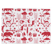 Foto's van de Rustic Red Fox Pattern-kerstfamilie Large Cadeautasje (Achterkant)
