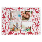 Foto's van de Rustic Red Fox Pattern-kerstfamilie Large Cadeauzakje (Achterkant)