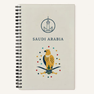 Foto's van het erfgoed en de gouden valk van Saudi Notitieboek