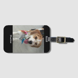 Foto's van huisdieren of foto's en namen van kinde bagagelabel