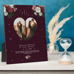 Foto's van liefdevolle Burgundy Custom Heart Fotoplaat
