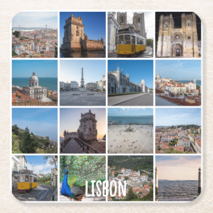 Foto's van Mosaic Lissabon, Portugal Vierkante Kartonnen Onderzetter