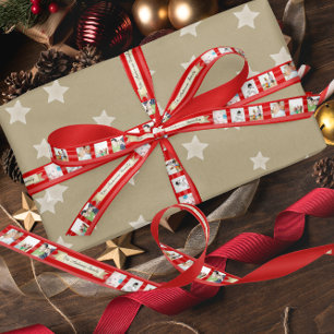 Foto's van Red Stripes Merry Little Kerstmis Lint