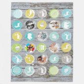 Foto's van Rustic Barn Wood Deer Beer Fleece Deken (Voorkant)