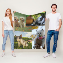 foto's van schattige baby dieren fleece deken