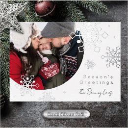 Foto's van Season's Greetings Snowflakes Folie Feestdagenkaart