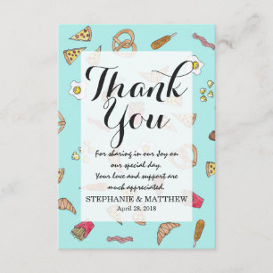 Foto's Waterverf Pizza Fries Bacon Bedankkaart