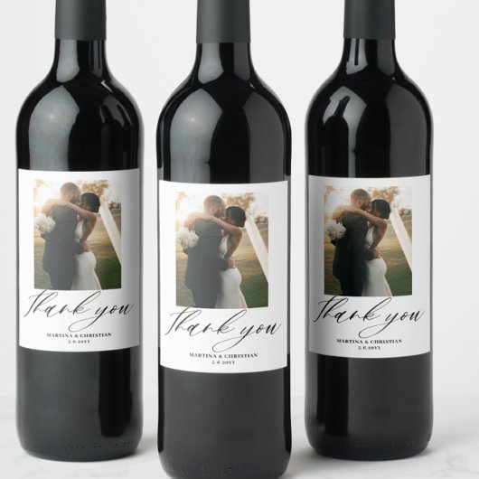 Fotoscript Bedankt Fotobruiloft Wijn Etiket