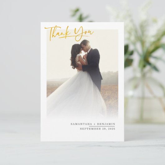Fotoscript bruiloft bedankkaart (Staand voorkant)