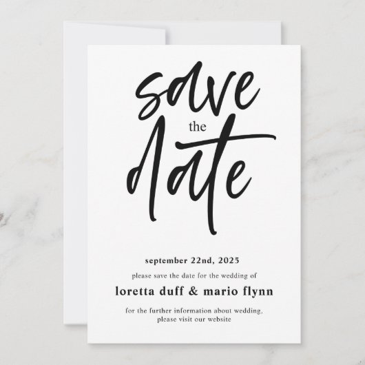 Fotoscript De datum opslaan Uitnodiging (Voorkant)