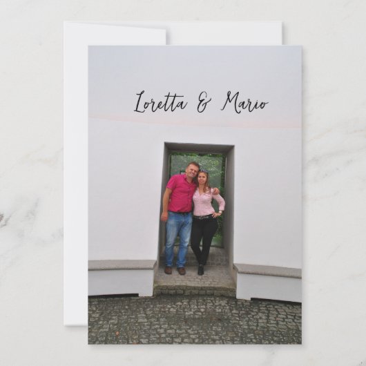 Fotoscript De datum opslaan Uitnodiging (Achterkant)