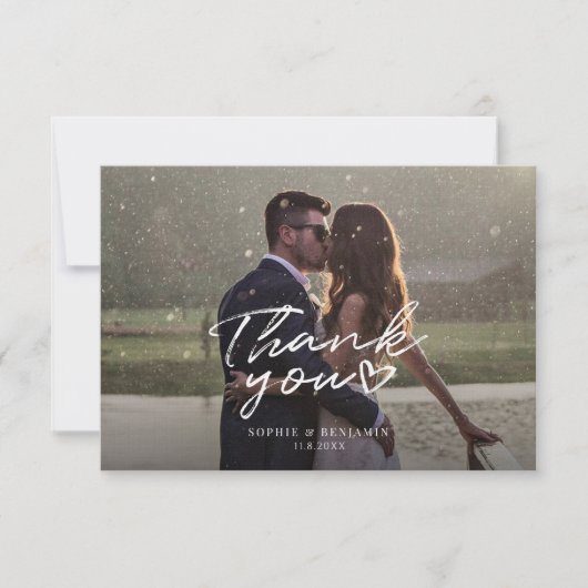 Fotoscript Elegant Wedding Bedankkaart (Voorkant)
