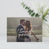 Fotoscript Elegant Wedding Bedankkaart (Staand voorkant)