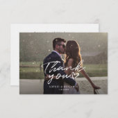 Fotoscript Elegant Wedding Bedankkaart (Voorkant / Achterkant)