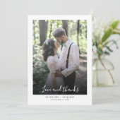 Fotoscript Handgeschreven bruiloft Bedankkaart (Staand voorkant)