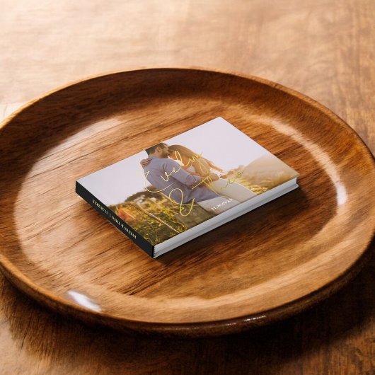 Fotoscript Handtekening Elegant Zwart Bruiloft Gastenboek