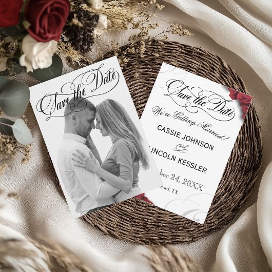 Fotoscript Typografie Red Roses Save The Date