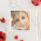 Fotoscriptvrouw van 40e verjaardag servet (Insitu)