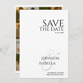 Fotoserie minimale tekst trouw save thedate kaart (Voorkant / Achterkant)