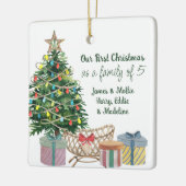 Fotoserie van elk kerstboomnummer en Wieg Keramisch Ornament (Links)