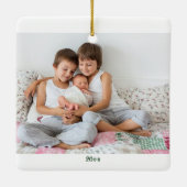 Fotoserie van elk kerstboomnummer en Wieg Keramisch Ornament (Achterkant)