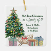 Fotoserie van elk kerstboomnummer en Wieg Keramisch Ornament (Voorkant)