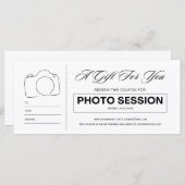 Fotoshoot sessie voucher cadeaubon (Voorkant / Achterkant)