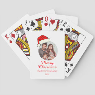 Fotosjabloon aangepaste tekst kerstmis pokerkaarten