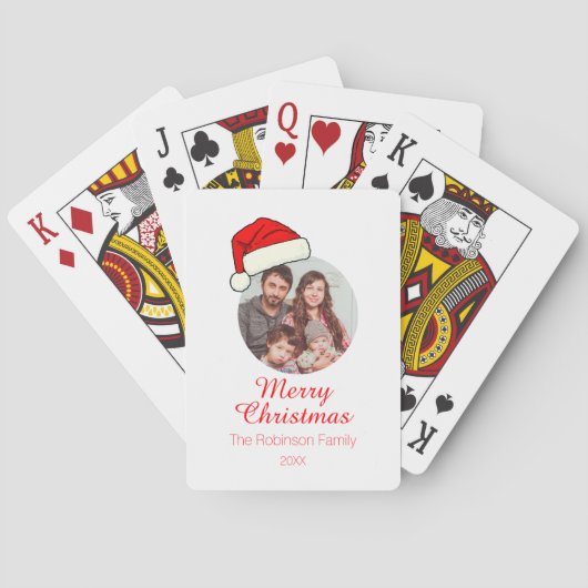 Fotosjabloon aangepaste tekst kerstmis pokerkaarten (Achterkant)