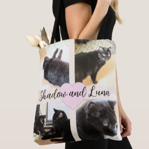Fotosjabloon Dierenvrienden met aangepaste naam Draagtas