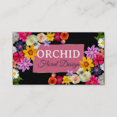 Fotosjabloon Elegante Wildflower Goud Zwart Schatt Visitekaartje (Voorkant)