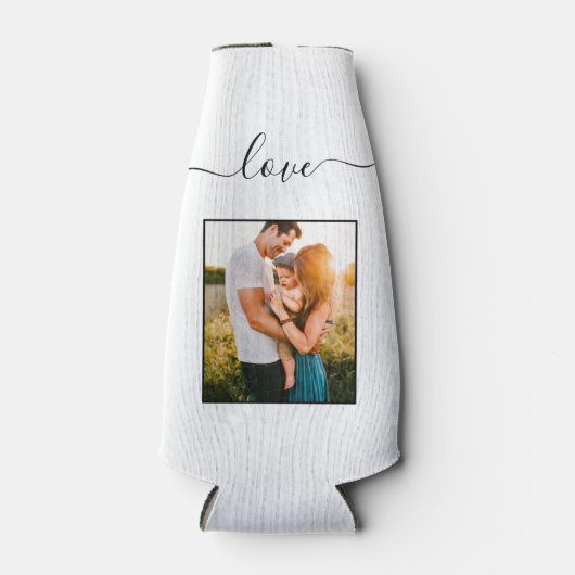 Fotosjabloon liefdestekst Witte bier Kooler Flesjeskoeler (Voorkant)