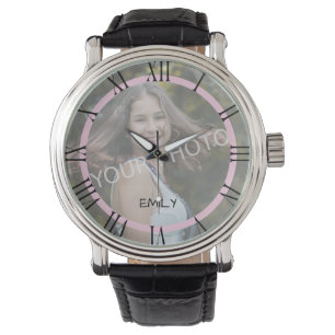 Fotosjabloon Romeinse cijfers Eenvoudig elegant ro Horloge
