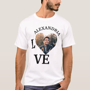 Fotosjabloon voor moderne, aangepaste liefdesfoto t-shirt