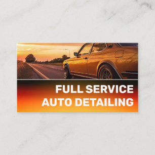 Fotosjabloon Zwart Helder Sinaasappel Car Service Visitekaartje