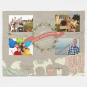 Foto'sRustic Polar Beer Fawn Fox Kerstpattern Fleece Deken (Voorkant (Horizontaal))