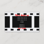  fotostrip zwart wit rood visitekaartje (Achterkant)