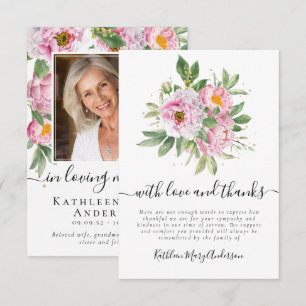 Fotosympathie begrafenis Memorial Hartelijk dank Bedankkaart