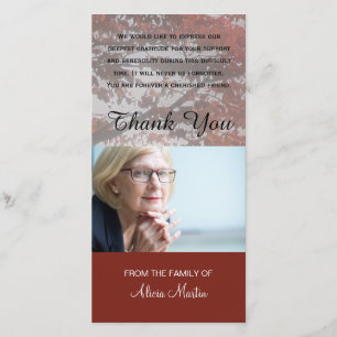 Fotosympathie Memorial Dank u de rode herfstboom Bedankkaart