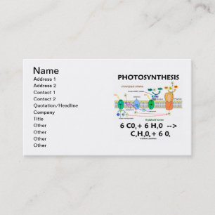 Fotosynthese (chemische formule) visitekaartje