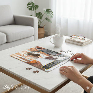 Fototekstontwerp gemaakt voor heldere momenten legpuzzel