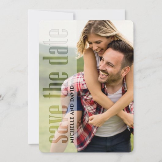 Fototypografie QR Code Save the Date Modern (Voorkant)